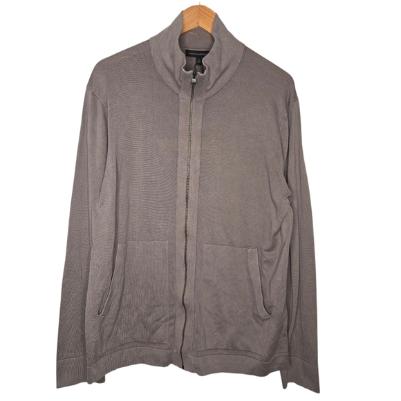 Banana Republic Mens Supima Mock Neck Knit Full Zip Sweater Jacket XL - Picture 1 of 9